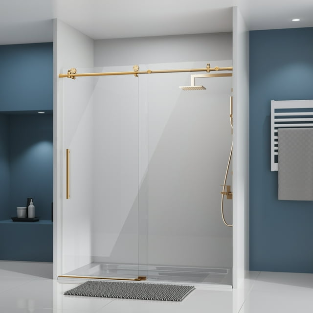 DELAVIN Frameless Sliding Shower Door, 5660.in W, 75.in H, Clear