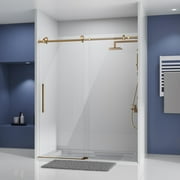 DELAVIN Gold 56-60" x 75", 5/16" Thick Tempered Frameless Shower Door
