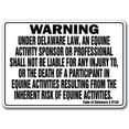 thumbnail image 1 of DELAWARE Equine Sign activity liability warning statute horse farm barn stable, 1 of 4