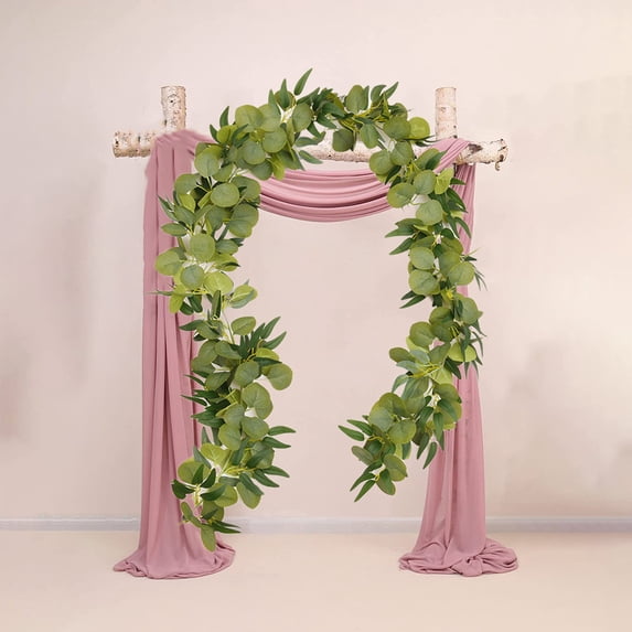DELESYS Artificial Rattan Garland, 6.6ft Faux Rattan Leaves Greenery Garland for Wedding Backdrop Wall Flower Décor