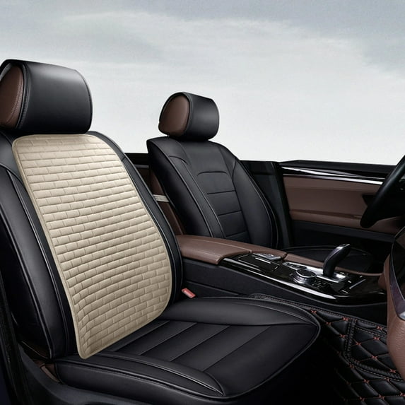 DELESYS Car Linen Seat Cushion Summer Ventilated and Breathable Cool Pad Backrest Cushion Rear Seat Cover Three Piece Set All Season Universal Cushion