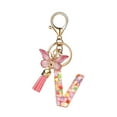 thumbnail image 1 of DELESYS Fashion Alphabet Initial Letter Keychain Tassel Butterfly Pendant Key Ring for Purse Handbags Women Girl, 1 of 5