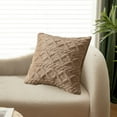 thumbnail image 1 of DELESYS Geometric Jacquard Plush Throw Pillow Covers for Couch Bed Sofa Farmhouse Neutral Solid Color Soft Cushion Covers, 45x45 cm, 1 of 6