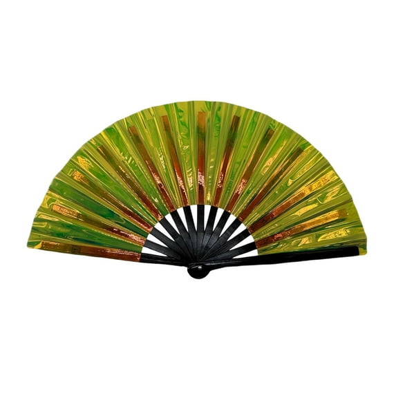DELESYS Large Folding Hand Rave Fan 13" Chinese Bamboo Festive Fan for Music Festival Club Party Dance Performance Gift
