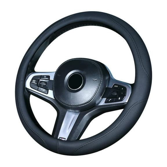 DELESYS Microfiber Leather Steering Wheel Cover for Men Women, Thin, Non-Slip, Breathable, Odorless, Universal 14.5-15 Inch