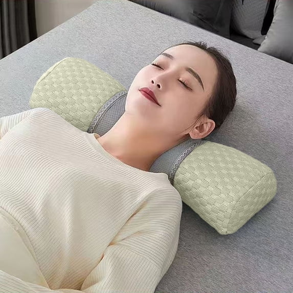 DELESYS Neck Pillow Cervical Neck Pillow Neck Support Pillow Lumbar Support Pillow Memorys Bolster Pillow Comforts For Bed For Side Sleepers Back Sleeper 50*12*10 cm