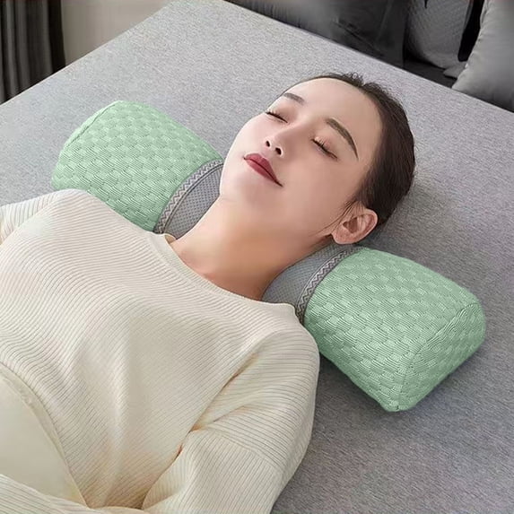 DELESYS Neck Pillow Cervical Neck Pillow Neck Support Pillow Lumbar Support Pillow Memorys Bolster Pillow Comforts For Bed For Side Sleepers Back Sleeper 50*12*10 cm