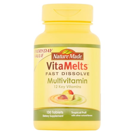 Nature Made VitaMelts Fast Dissolve Multivitamin Tropical Fruit Tablets, 130 count