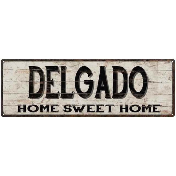 DELGADO Rustic Home Sweet Home Sign Gift 6x18 Metal Decor 106180084282