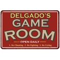 thumbnail image 1 of DELGADO'S Game Room Sign Vintage Look 12 x 18 Matte Finish Metal 112180001108, 1 of 1