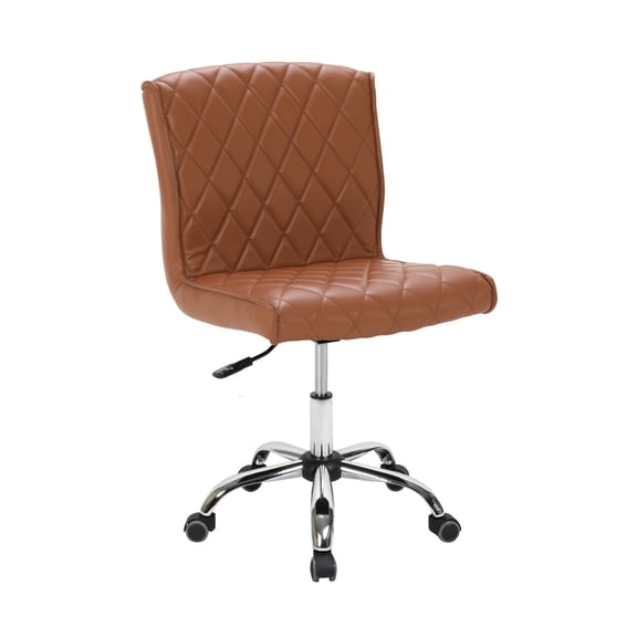 DELIA Desk Chair Armless, 18"-24" Adjustable Height for Home Office, Conference Room, Bar, Waiting Area, Cappuccino