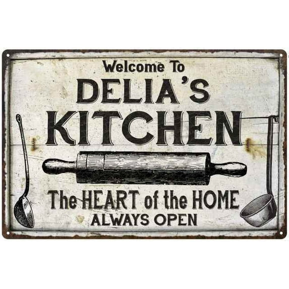 DELIA'S Kitchen Farmhouse Sign Gift 8x12 Metal 108120033465