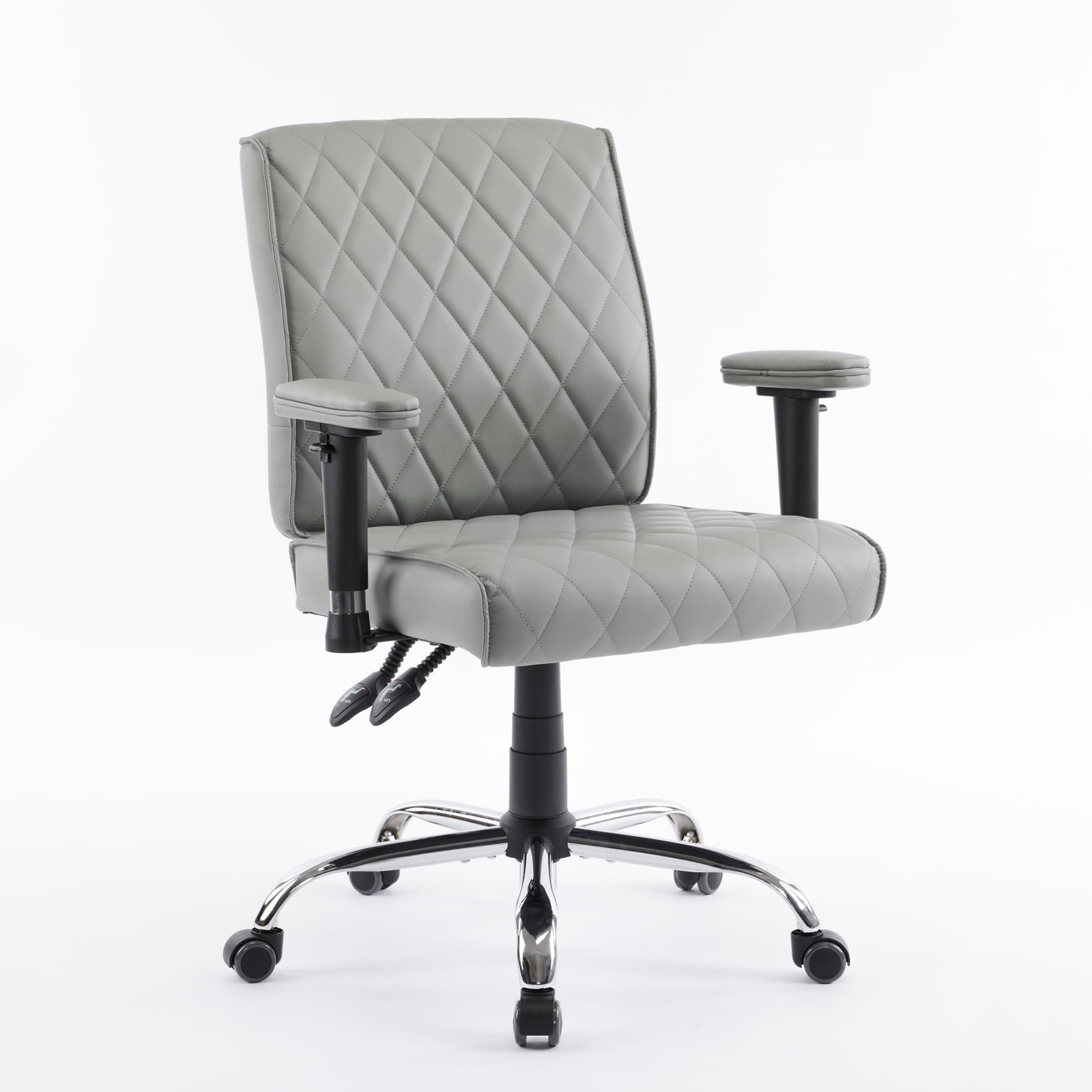 DELIA Stylish Comfortable Office Desk Chair, Customer Rolling Seat, Diamond Stitched, Adjustable Height Perfect for Office, Conference Room, Reception, Waiting Area, Storm Grey