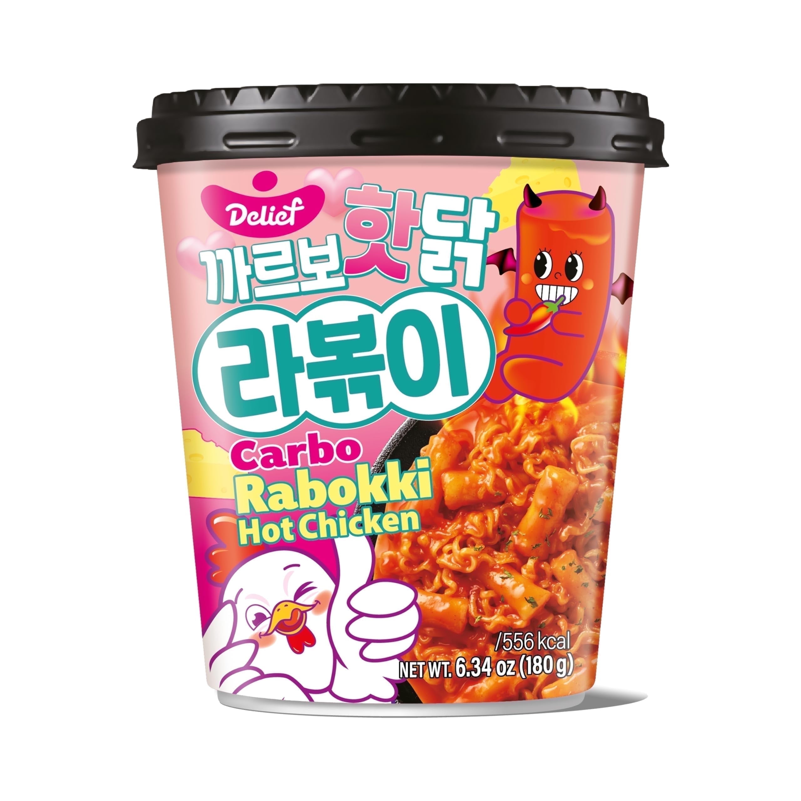 DELIEF Rabokki Hot Chicken CARBO Flavor 180g/6.34oz - pack of 1, Korean Street Food