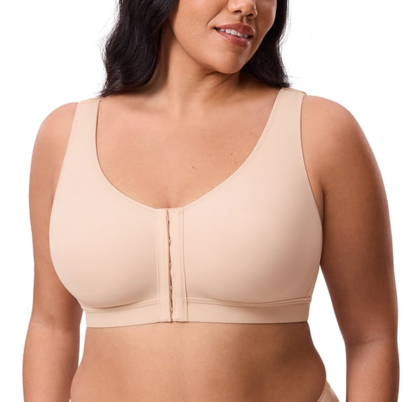 DELIMIRA Inbarely Lift Front Closure Wireless Bras, Full Coverage, Plus Size, Unlined, for Women