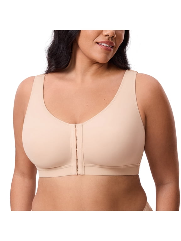 Inbarely Lift Front Closure Wireless Bras, Full Coverage, Plus Size, Unlined, for Women