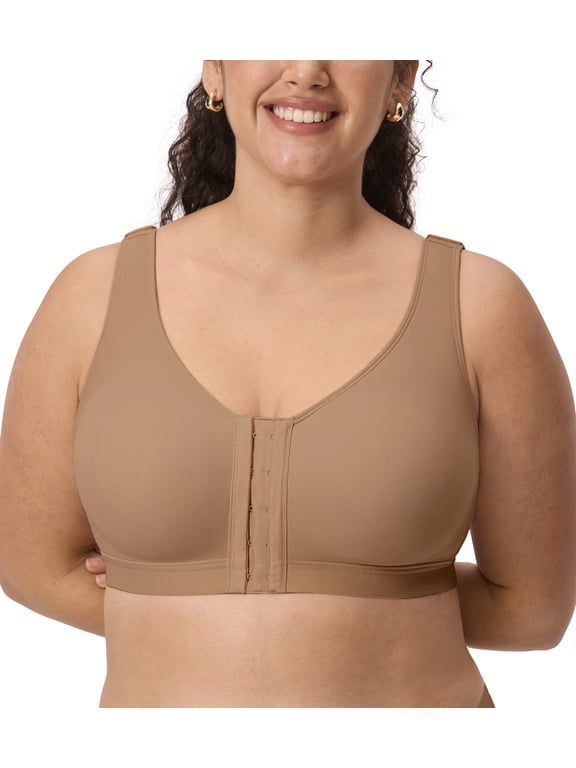 Inbarely Lift Front Closure Wireless Bras, Full Coverage, Plus Size, Unlined, for Women