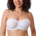 thumbnail image 1 of DELIMIRA Strapless Bras for Women Full Coverage Plus Size Bandeau Underwire Unlined Bra, 1 of 3