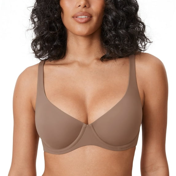 DELIMIRA Women's Confishape Balconette Bra Supportive Full Coverage Plus Size Bras Underwire Unlined