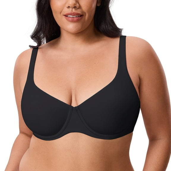 DELIMIRA Women's Confishape Balconette Bra Supportive Full Coverage Plus Size Bras Underwire Unlined
