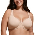 thumbnail image 1 of DELIMIRA Women's Confishape Balconette Bra Supportive Full Coverage Plus Size Bras Underwire Unlined, 1 of 5