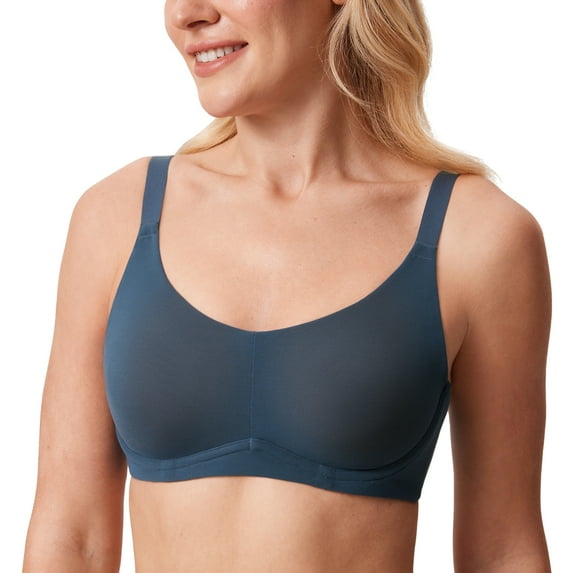 DELIMIRA Women's Cosnufy Full Coverage Bra Underwire See Through Plus Size Unlined