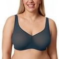 thumbnail image 1 of DELIMIRA Women's Cosnufy Sheer Mesh Bra Wireless Full Coverage Plus Size Unlined Bras, 1 of 4