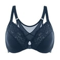thumbnail image 1 of DELIMIRA Women's Front Closure Bras Posture Full Coverage Plus Size Lace Underwire Unlined Bra, 1 of 5