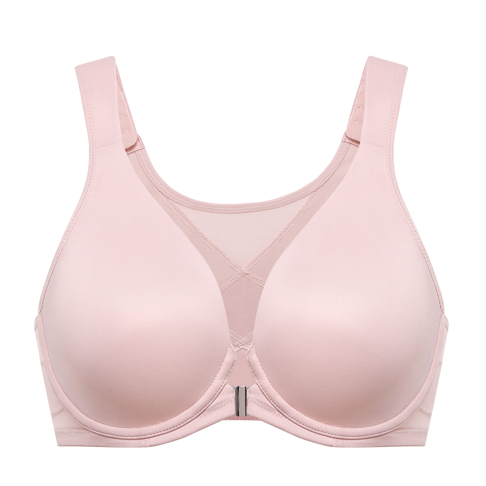 DELIMIRA Women's Front Closure Bras Posture Full Coverage Plus Size Underwire Unlined Seamless Bra