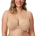 thumbnail image 1 of DELIMIRA Women's Front Closure Full Coverage Lace Underwire Racerback Bra, 1 of 4