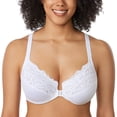thumbnail image 1 of DELIMIRA Women's Front Closure Plus Size Full Coverage Lace Underwire Racerback Bra, 1 of 7