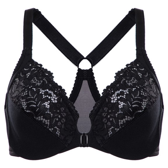 DELIMIRA Women's Front Closure Racerback Bras Underwire Unlined