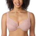 thumbnail image 1 of DELIMIRA Women's Front Closure Plus Size Full Coverage Lace Underwire Racerback Bra, 1 of 5