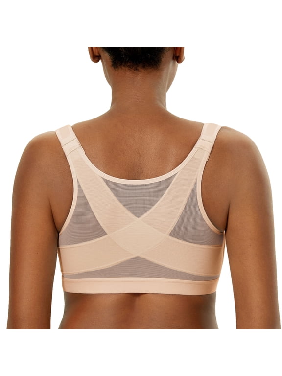 Women's Front Closure Posture Wireless Full Coverage Bra Plus Size
