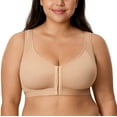 thumbnail image 1 of DELIMIRA Women's Front Closure Posture Wireless Back Support Full Coverage Bra Plus Size, 1 of 5