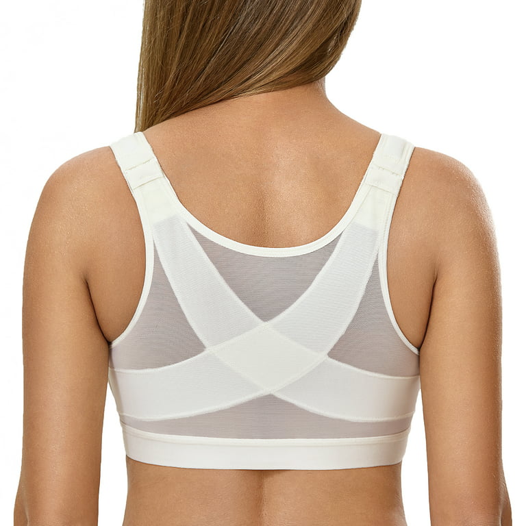 DELIMIRA Women's Plus Size Wirefree Full Figure Posture Cotton Bra