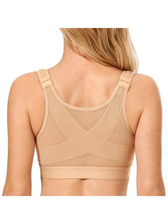 Women's Front Closure Posture Wireless Full Coverage Bra Plus Size