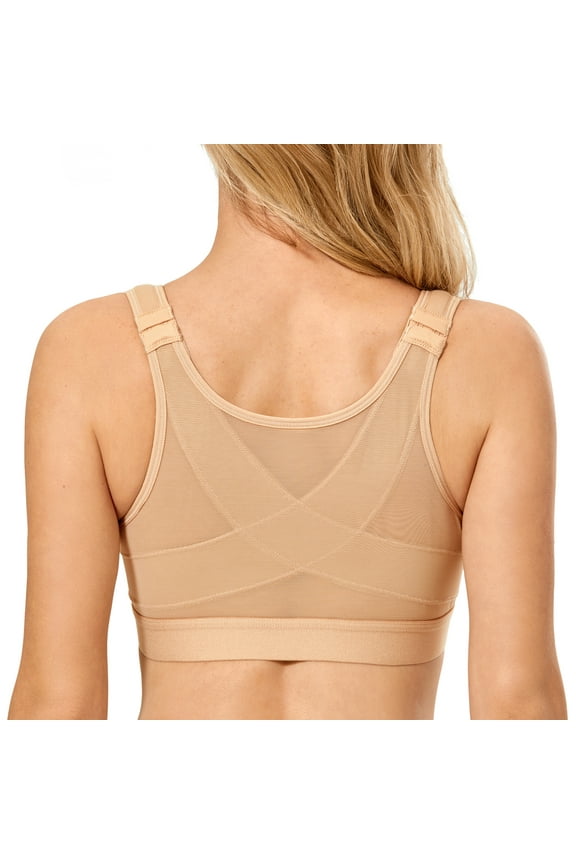 Women's Front Closure Posture Wireless Full Coverage Bra Plus Size