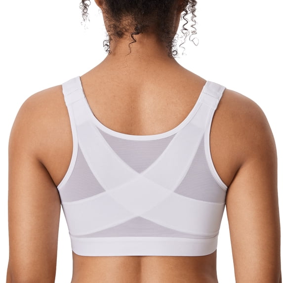 DELIMIRA Women's Front Closure Posture Wireless Full Coverage Bra Plus Size