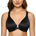 thumbnail image 1 of DELIMIRA Women's Front Closure Racerback Bra Seamless Plunge Underwire Unlined Bras, 1 of 6