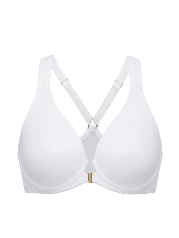 Women's Front Closure Racerback Plus Size Bra, Full Coverage, Underwire, No Padding