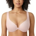 thumbnail image 1 of DELIMIRA Women's Front Closure Racerback Bras Plus Size Underwire Unlined Full Coverage Bras, 1 of 6
