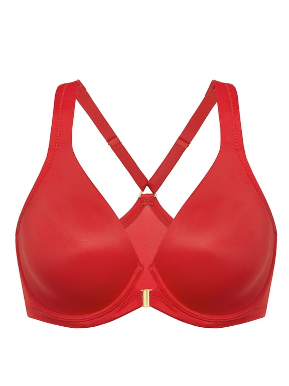 Women's Front Closure Racerback Plus Size Bra, Full Coverage, Underwire, No Padding