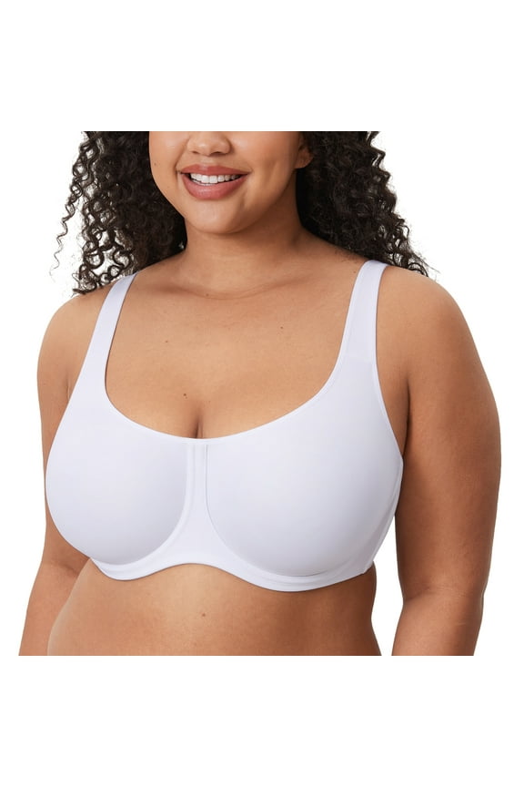 Women's Full Coverage Bra Plus Size Supportive Outside Underwire Unlined Bras