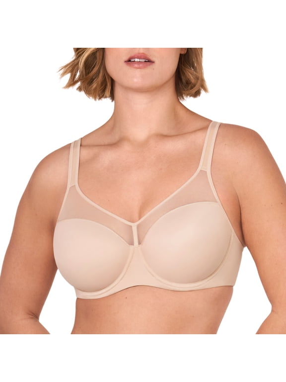 Women's Full Coverage Bras Underwire Lightly Padded Plus Size Tshirt Sheer Bra