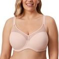 thumbnail image 1 of DELIMIRA Women's Full Coverage Bras Underwire Lightly Padded Plus Size Tshirt Sheer Bra, 1 of 3