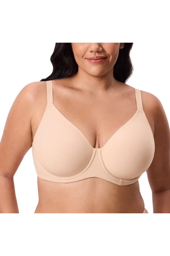 Women's Inbarely Lift Full Coverage Bras Plus Size Unlined T shirt Underwire Seamless Bra