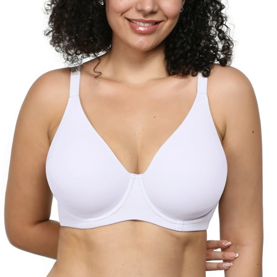 DELIMIRA Women's Inbarely Lift Full Coverage Bras Plus Size Unlined T shirt Underwire Seamless Bra