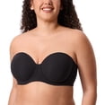 thumbnail image 1 of DELIMIRA Women's Inbarely Lift Strapless Bra Plus Size Full Coverage Unlined Underwire Seamless Bras, 1 of 3