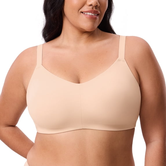 DELIMIRA Inbarely Lift Wireless Full Coverage Bras, Unlined, Plus Size, Seamless, Everyday Bralette, for Women